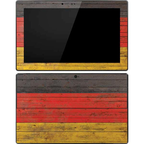 German Flag Dark Wood Surface Pro Tablet Skin